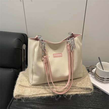 鏈條女包 托特包 單肩斜背兩用 大容量通勤包 實用托特大包